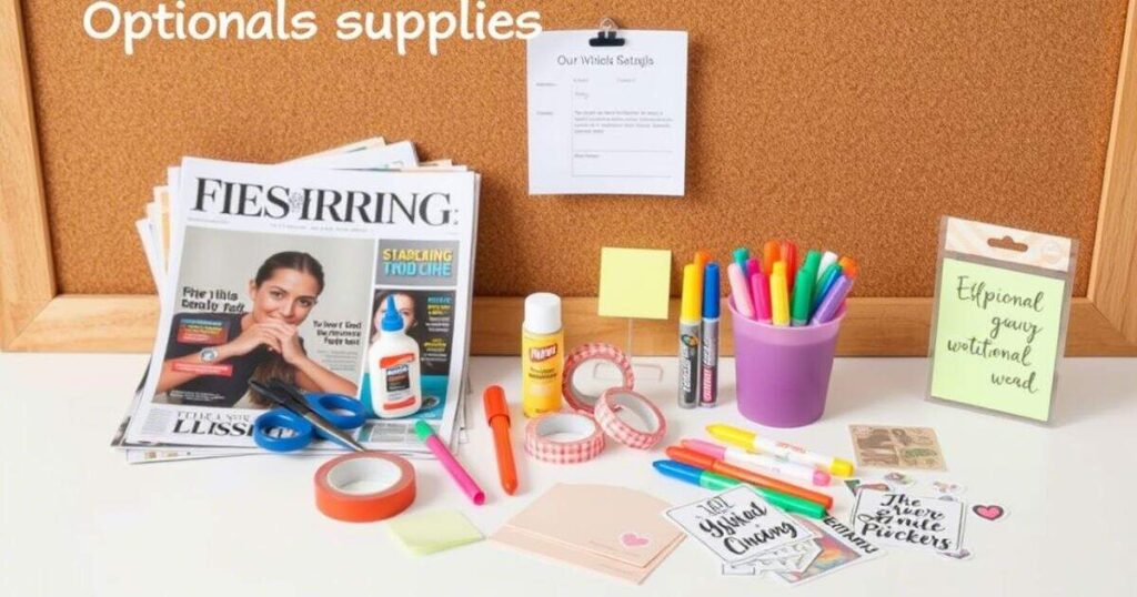 Optional Supplies For Your Vision Board