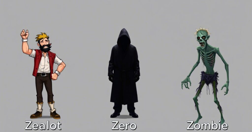Zealot, Zero, Zombie