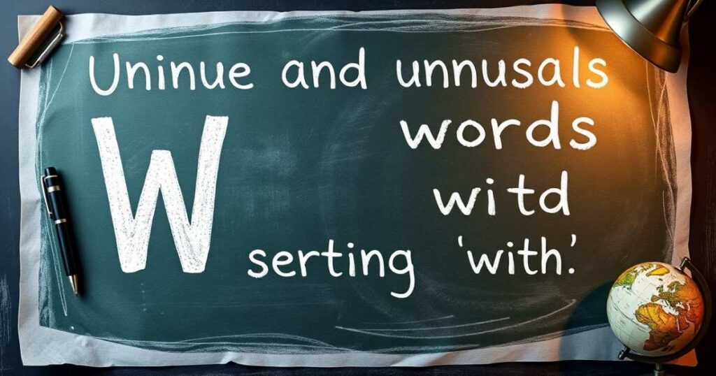 Unusual Words That Start With W